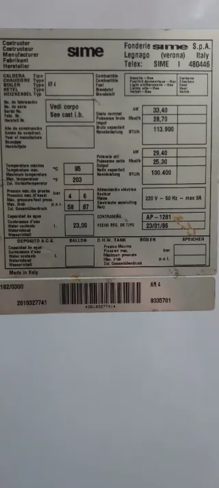 Caldera Gasoil Sime Buen Estado