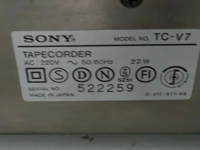 Sony TC-V7 Cassette Deck Vintage Japón afbeelding 3