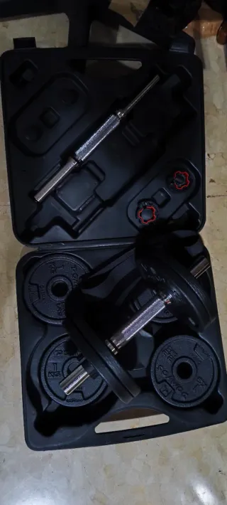 Juego de pesas con maletín