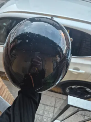 Casco Moto Negro Old School