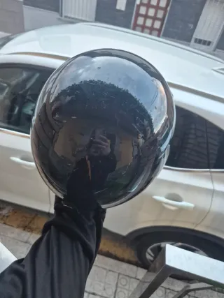 Casco Moto Negro Old School