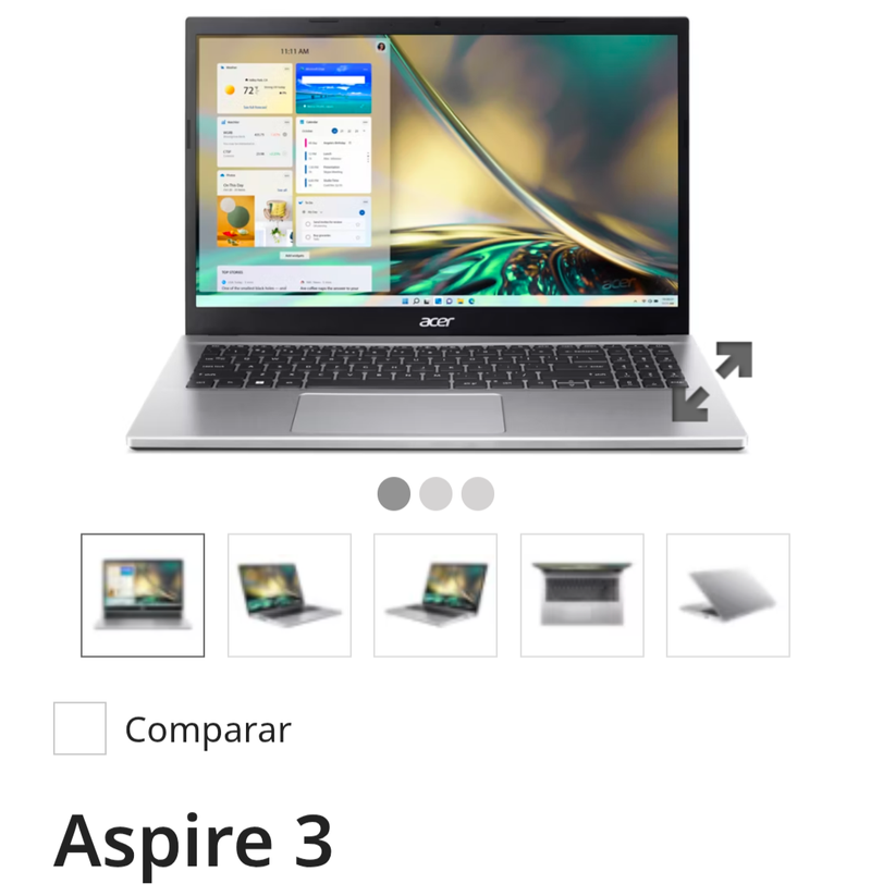 Notebook Acer Aspire 3 Plata afbeelding 3
