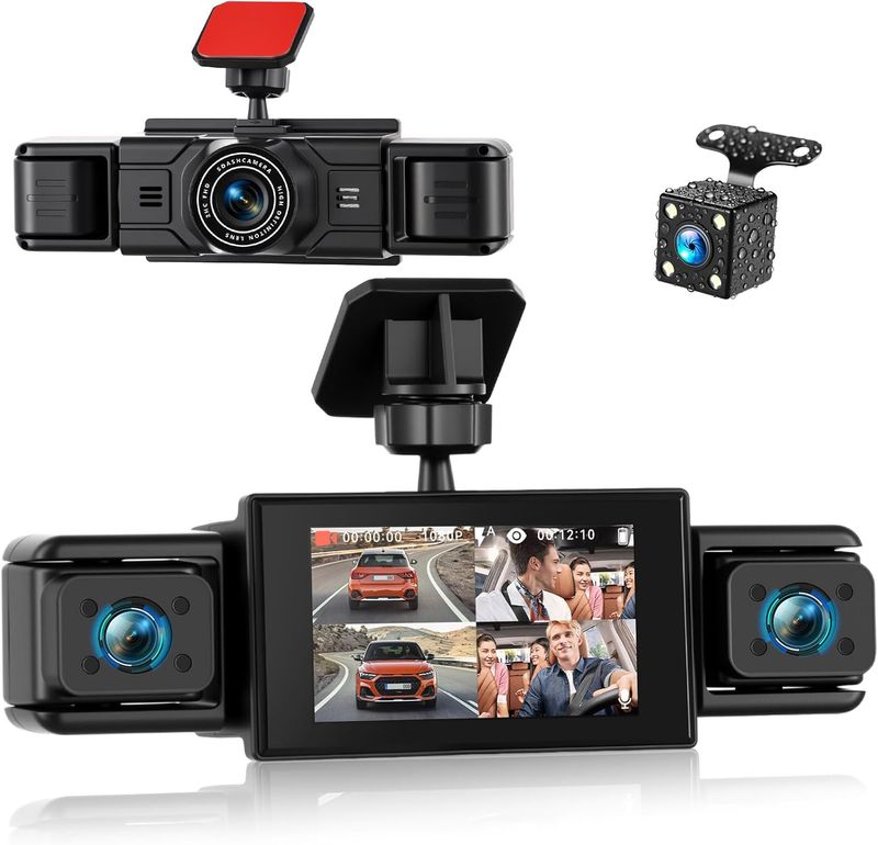 SIXWIN Dash Cam 360º 4 Cams 1080P Vision Nocturna