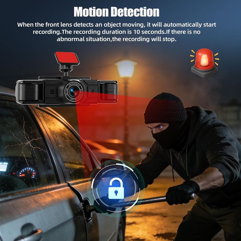 SIXWIN Dash Cam 360º 4 Cams 1080P Vision Nocturna afbeelding 3