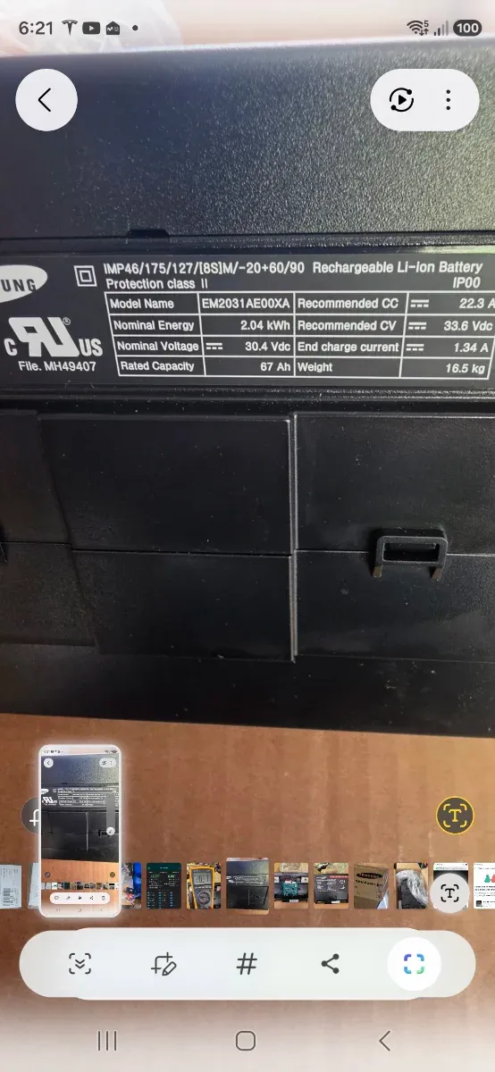 Batería Samsung Li-ion 8s 24v 2.04 kWh afbeelding 6