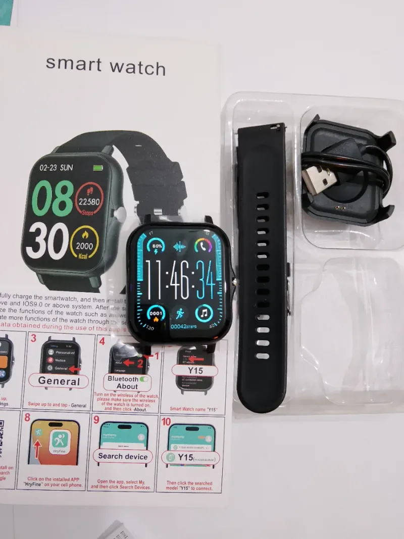 Smartwatch Bluetooth Reloj inteligente Negro
