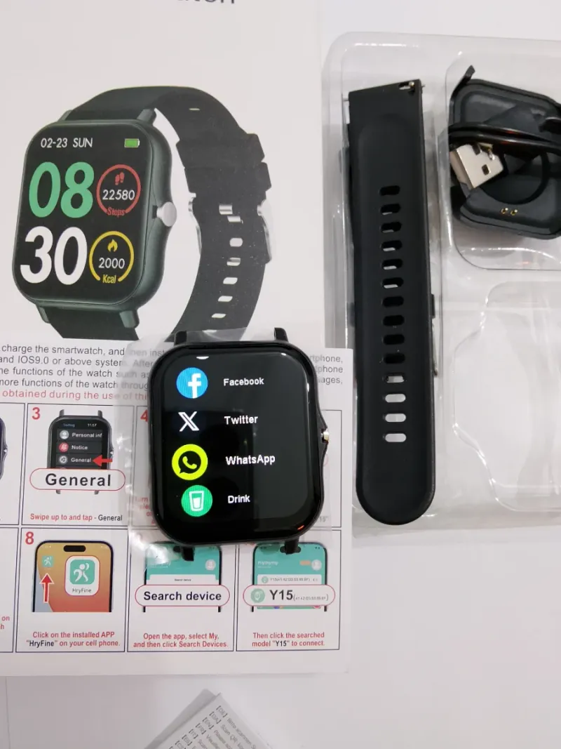 Smartwatch Bluetooth Reloj inteligente Negro afbeelding 3