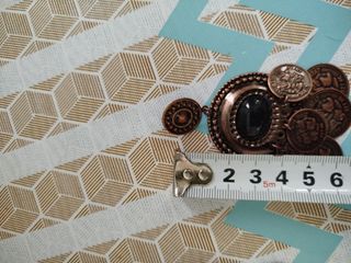 Pendientes vintage cobre monedas piedra negra