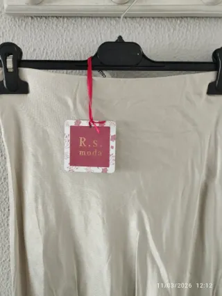 Falda Raso Beige Claro Talla Única