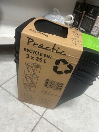 Set 3 bidoni raccolta differenziata Practic 25L