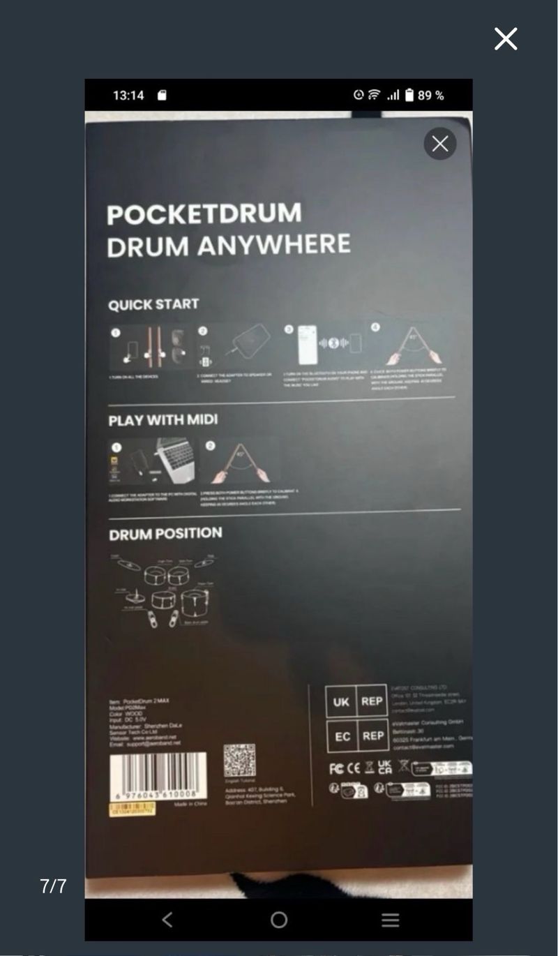 Batería Aeroband PocketDrum 2 Plus afbeelding 4