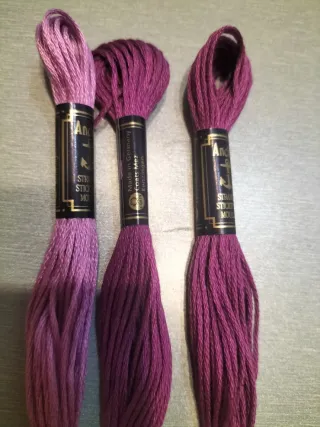 Lote 3 Madejas Hilo Bordar Anchor Tonos Rosas