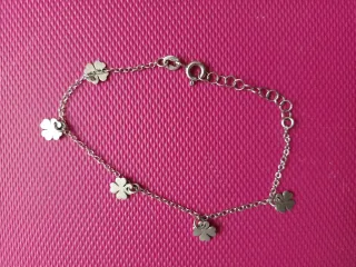 Pulsera tréboles plata