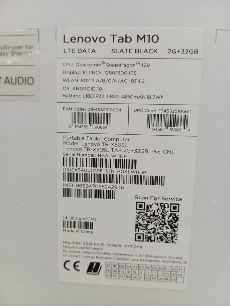 Lenovo Tab M10 HD Tablet afbeelding 5