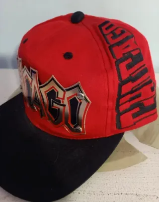 Gorra plana Chicago roja y negra