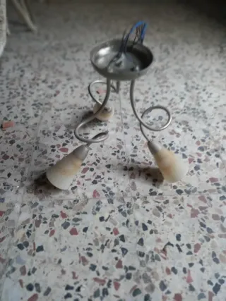 Lámpara de techo 3 brazos metal y cristal