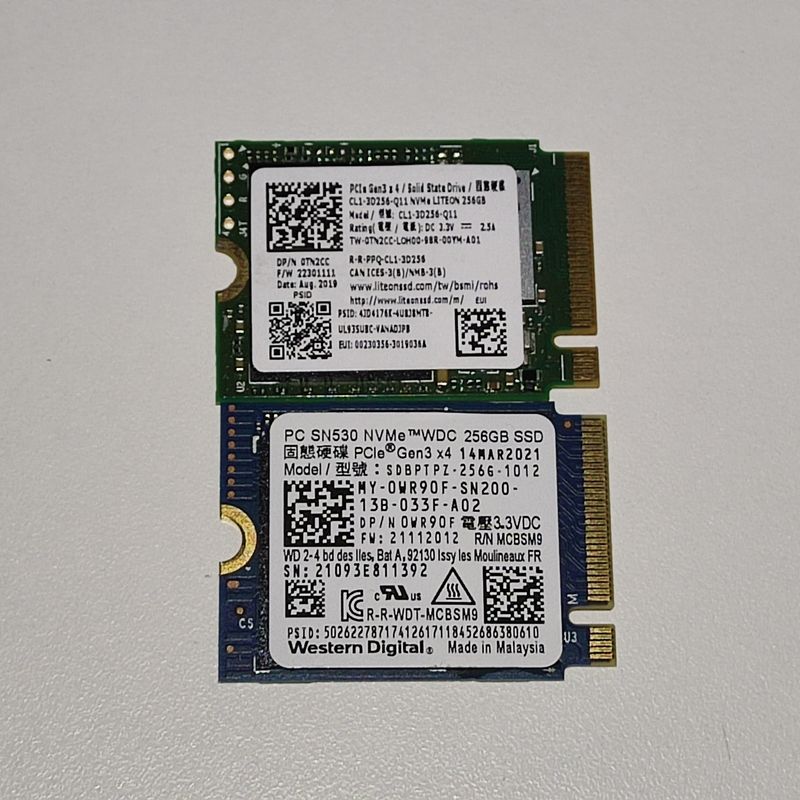 Lote x2 SSD 256GB NVMe