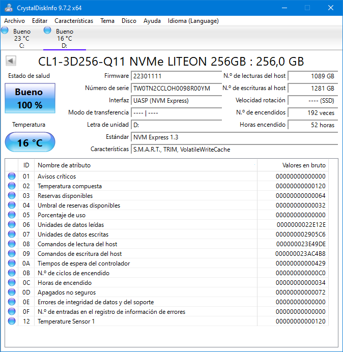 Lote x2 SSD 256GB NVMe afbeelding 2