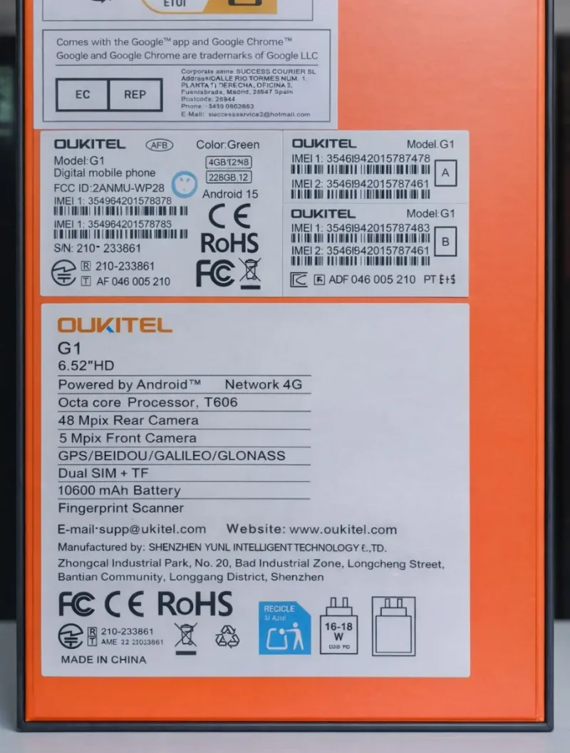 Oukitel G1 6GB/256GB Teléfono Nuevo Precintado afbeelding 4