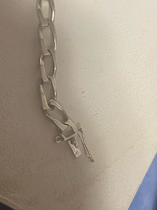 Esclava de plata con placa