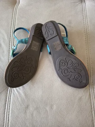 Sandalias Cristian Lay Talla 36 Azul Turquesa