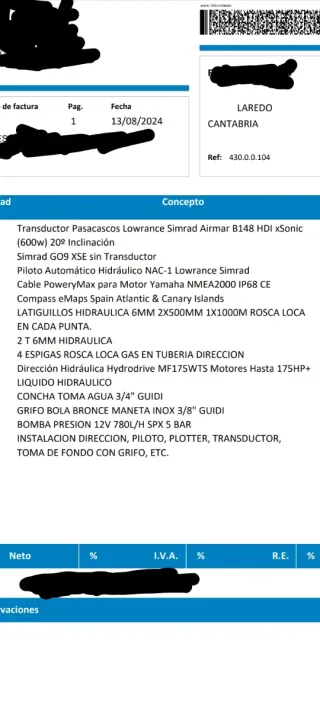 Transductor Airmar 600W Pasacascos