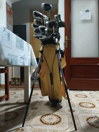 20 Palos de Golf con Bolso Negro y Amarillo