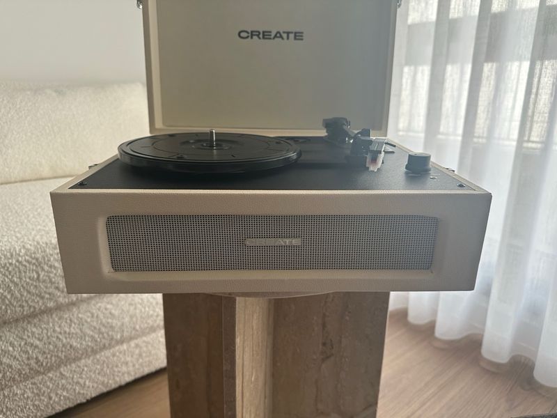 Tocadiscos Vintage Beige y Negro afbeelding 3