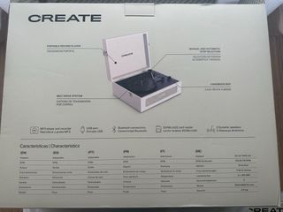 Tocadiscos Vintage Beige y Negro