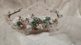 Diadema comunión flores preservadas