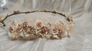 Diadema comunión flores preservadas