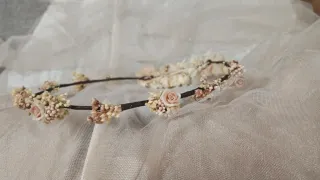 Diadema comunión flores preservadas