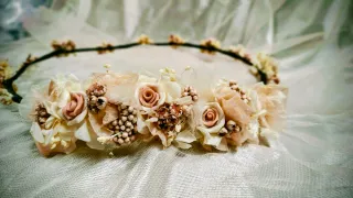 Diadema comunión flores preservadas