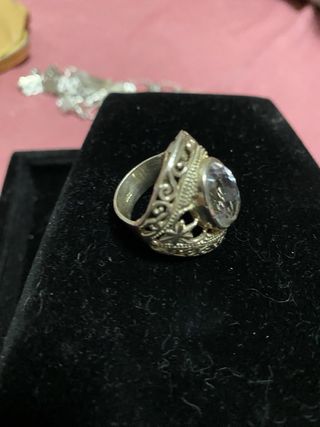 Anillo Plata y Cuarzo Blanco