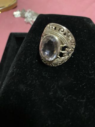 Anillo Plata y Cuarzo Blanco