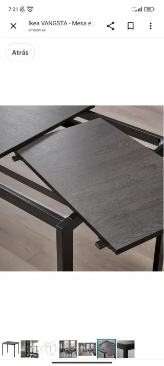 Mesa Extensible Ikea Negra/Marrón