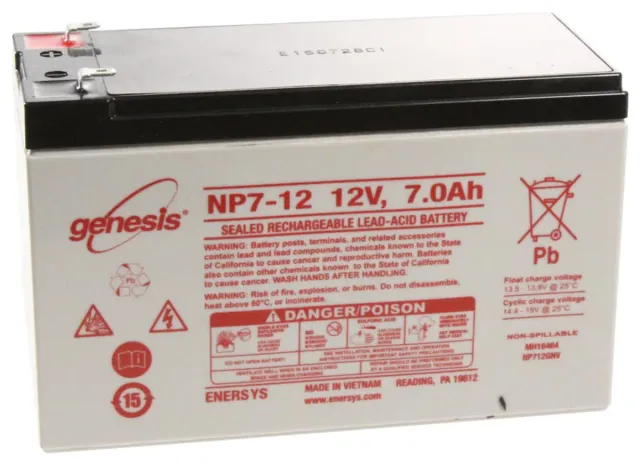 Batería Enersys NP7-12T 12V 7Ah AGM Nueva.
