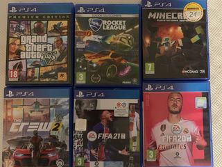 Lote 6 Juegos PS4: GTA V, Rocket League, Minecraft