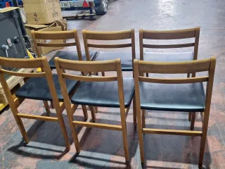 Conjunto 6 Sillas Gascón Madera y Piel Sintética