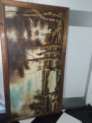 Cuadro óleo paisaje otoñal