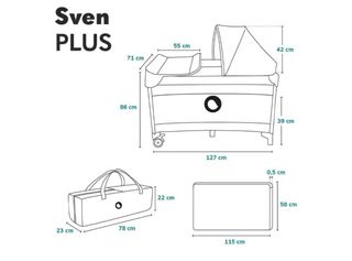 Cuna de viaje plegable con cambiador