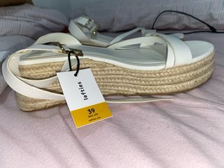 Sandalias cuña Lefties blancas