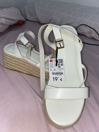 Sandalias cuña Lefties blancas