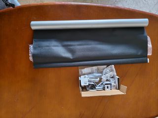 Sanfree - Estor opaco para ventanas y puertas, instalación sin taladrar, poliéster, Negro , 45x170cm(Stoffbreite ca.41cm)