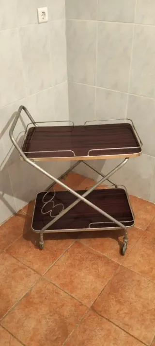 Carro camarera plegable madera y metal