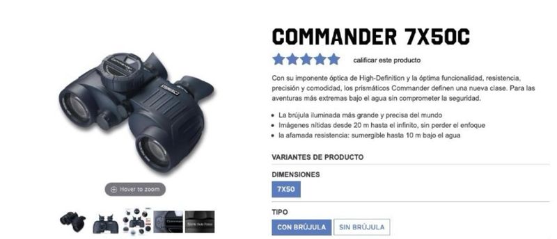Prismáticos Commander 7x50 con brújula