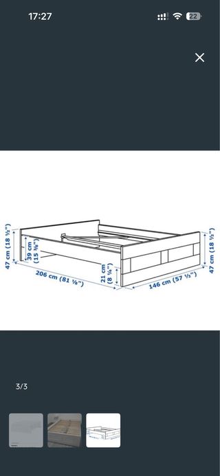 Cama Matrimonio Brimnes 140x200