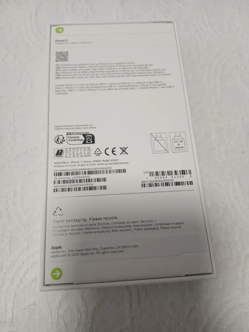 iPhone 17 256 GB Negro nuevo sin destapar afbeelding 2