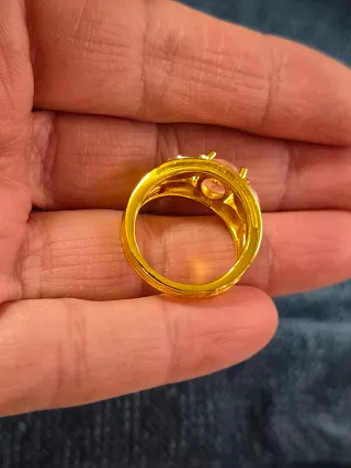Anillo Chapado Oro Talla 18 Rosa y Circonitas