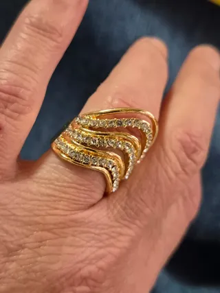 Anillo oro 18k circonitas blancas